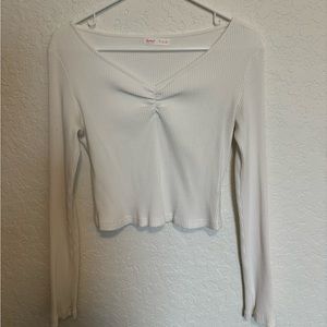White Long sleeve Cropped Top